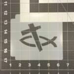 Christian Fish and Cross Stencil 100