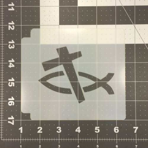 Christian Fish and Cross Stencil 100