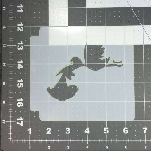 Stork with a Baby Stencil 100