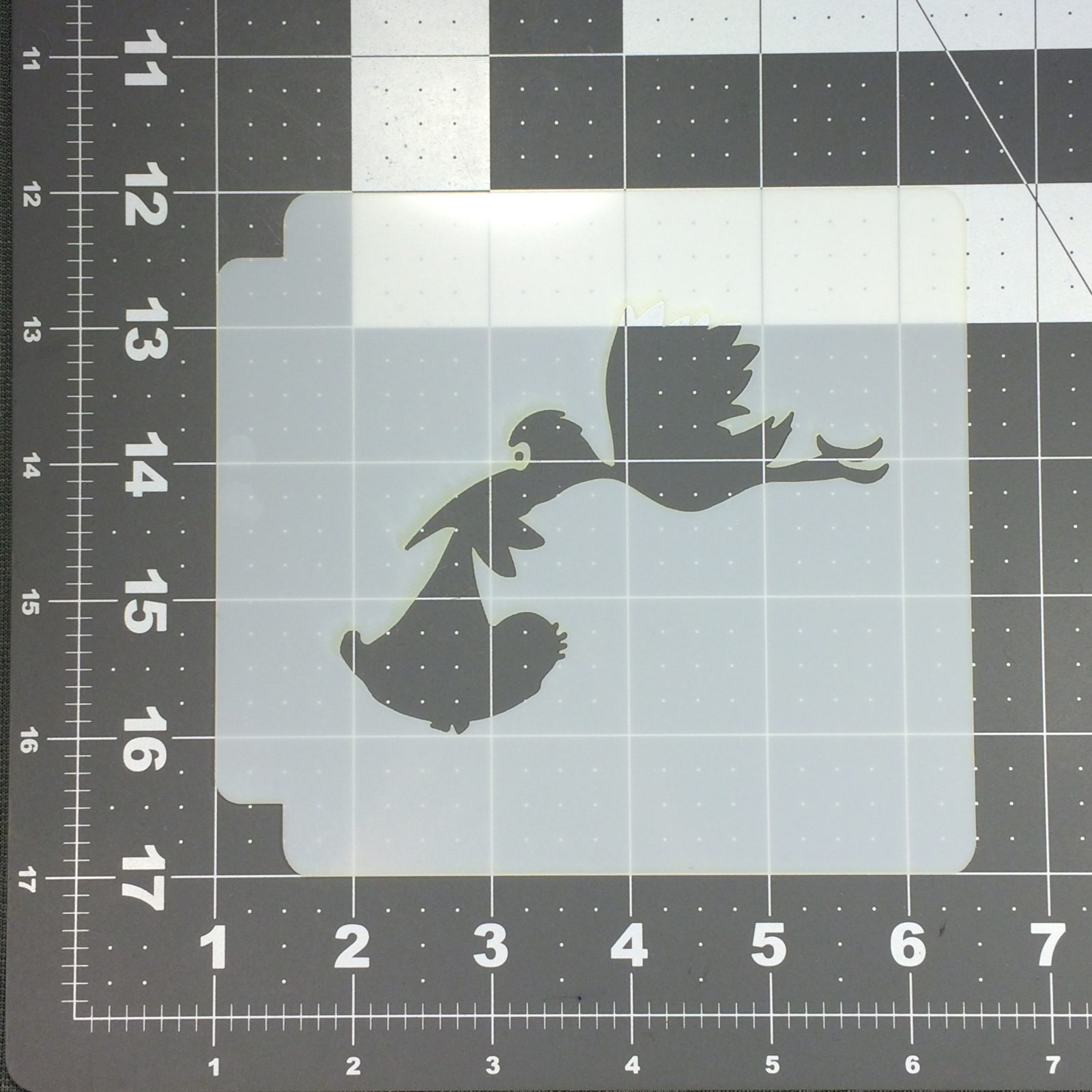 Stork with a Baby Stencil 100