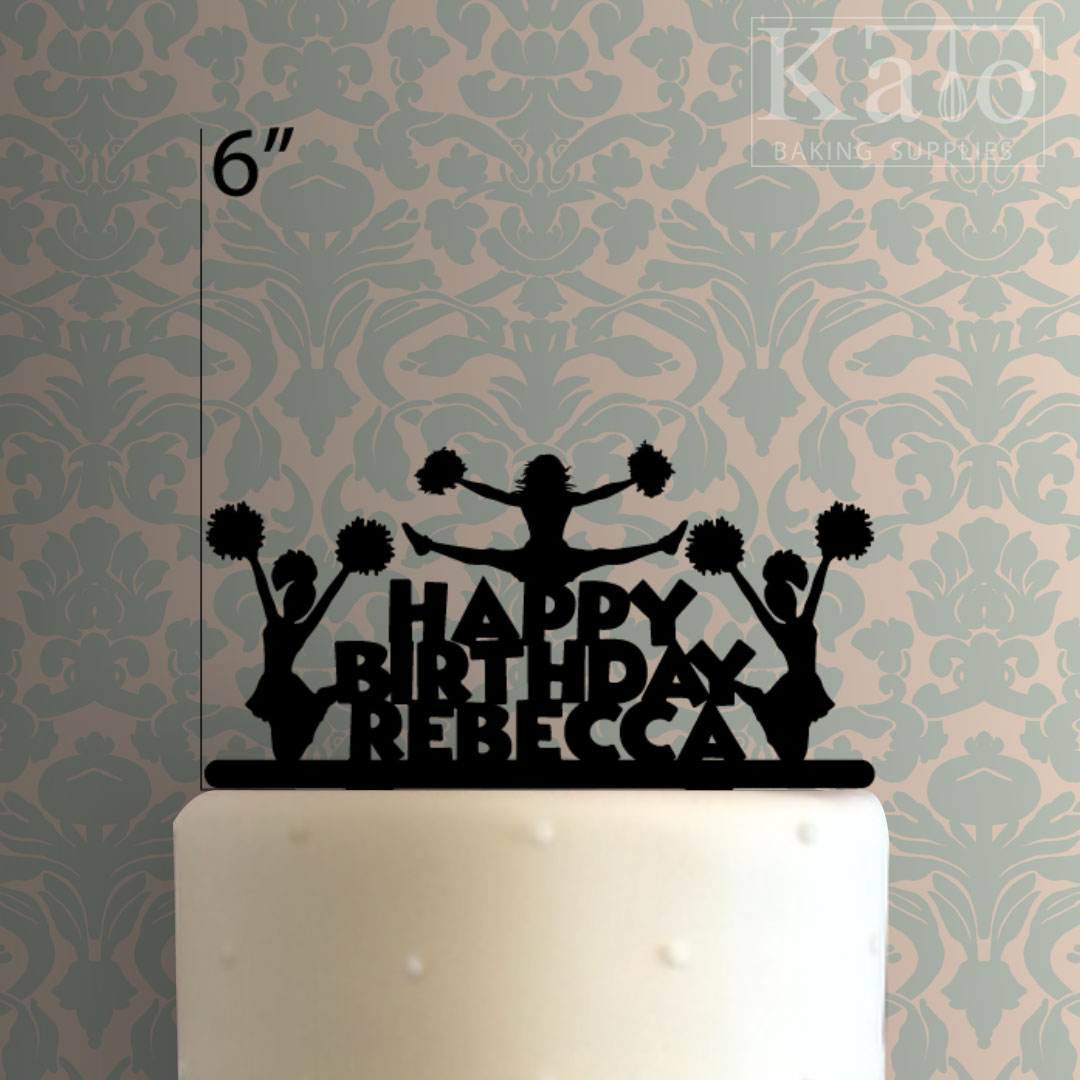 Custom Cheerleader Happy Birthday Cake Topper 100