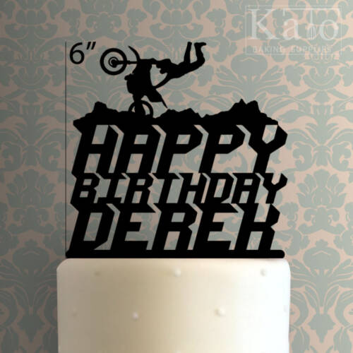 Custom Dirt Bike Happy Birthday Cake Topper 100