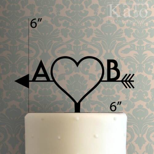 Custom Letters Arrow Heart Cake Topper 100
