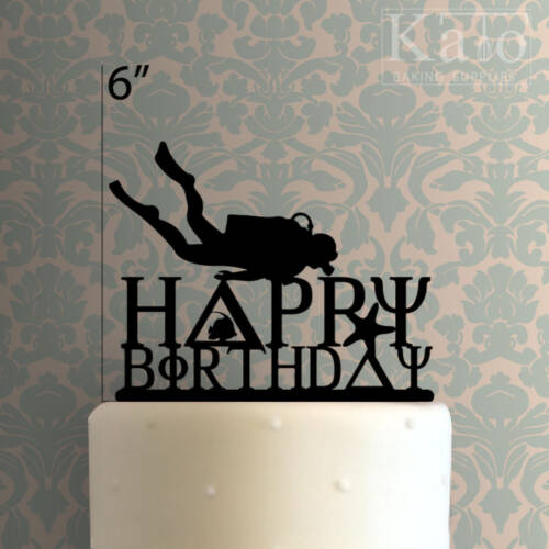 Happy Birthday Scuba Cake Topper 100