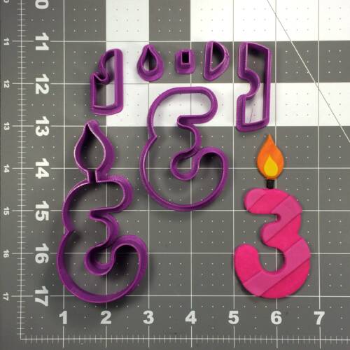 Candle Number 3 Cookie Cutter Set