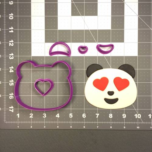 Panda Head with Heart Eyes 266-E956 Cookie Cutter Set