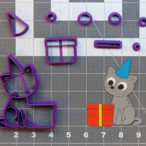 Birthday Cat 266-B385 Cookie Cutter Set