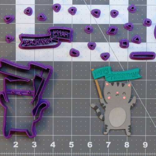Birthday Cat 266-B387 Cookie Cutter Set