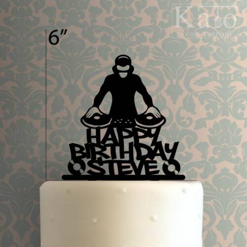 Custom DJ Happy Birthday 225-052 Cake Topper