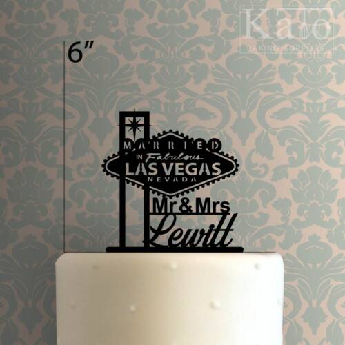 Custom Married in Fabulous Las Vegas Wedding 225-436 Cake Topper