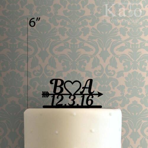 Custom Heart Arrow Initial 225-464 Cake Topper