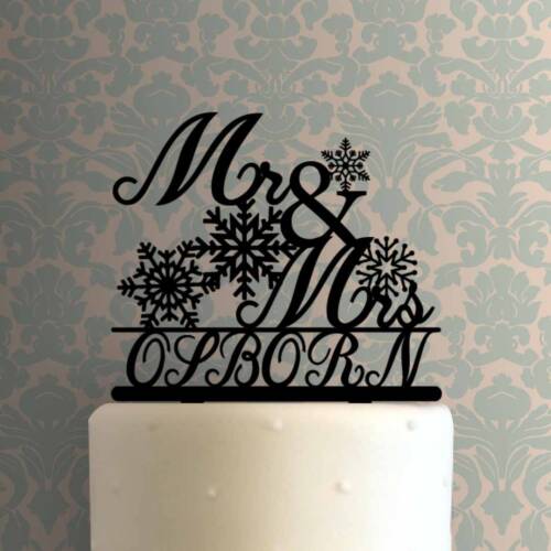 Custom Snowflake Mr and Mrs Name 225-972 Cake Topper