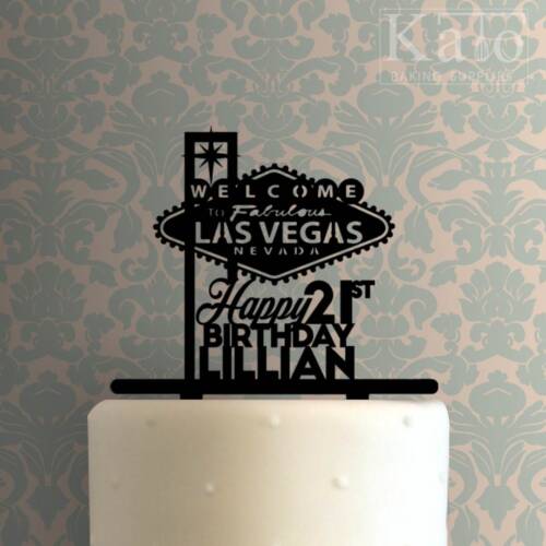 Custom Welcome to Fabulous Las Vegas Happy Birthday 225-747 Cake Topper