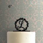 Custom Wreath Initial 225-385 Cake Topper