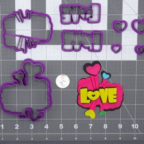 Comic Book Action Bubble - LOVE 266-E584 Cookie Cutter Set