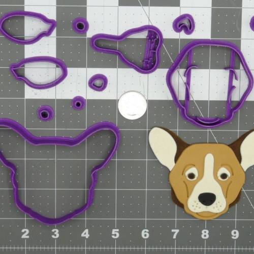Dog - Pembroke Welsh Corgi Head 266-D213 Cookie Cutter Set 4 inch