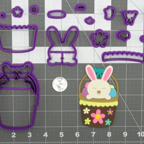 Easter Bunny in Basket 266-D034 Cookie Cutter Set 4 inch