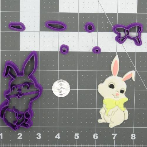 Easter Bunny with Bow 266-D036 Cookie Cutter Set 4 inch