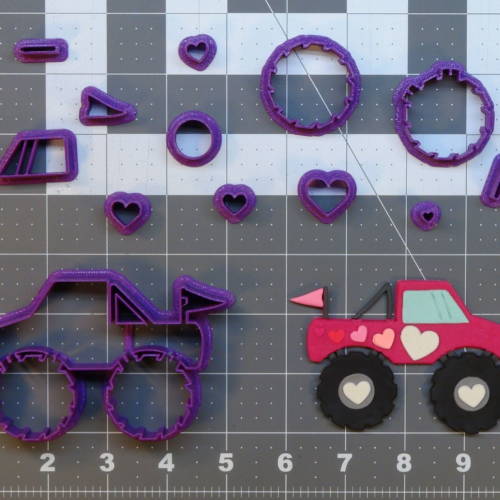 Heart Monster Truck 266-B814 Cookie Cutter Set 4 inch