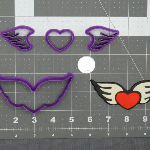 Heart with Wings 266-D324 Cookie Cutter Set 4 inch