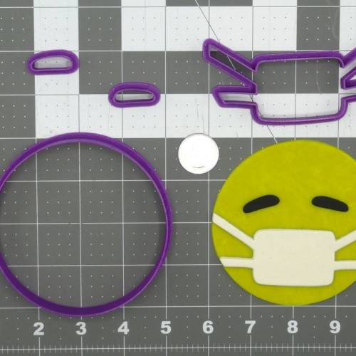 Ideograms - Sick Face with Mask 266-D181 Cookie Cutter Set 4 inch