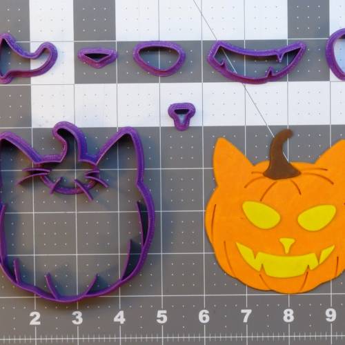 Jack O' Lantern Cat 266-A288 Cookie Cutter Set 4 inch