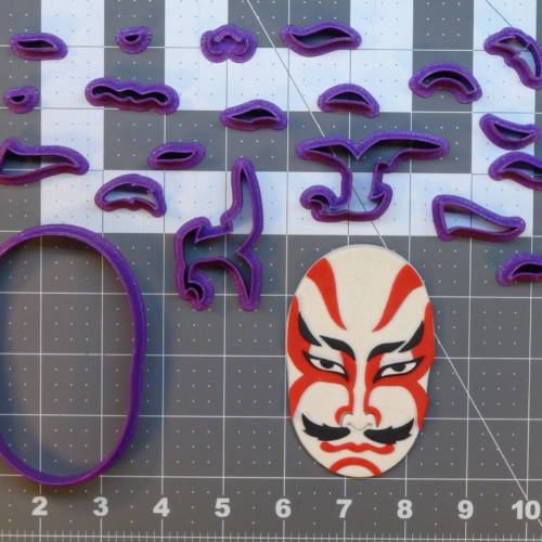 Japanese Kabuki Mask 266-B797 Cookie Cutter Set 4 inch