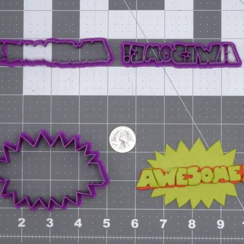 AWESOME Action Word Bubble 266-I748 Cookie Cutter Set