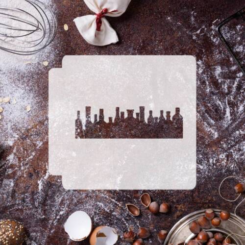 Alcohol Bottles 783-G100 Stencil Silhouette