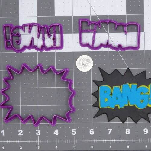 BANG Action Word Bubble 266-H823 Cookie Cutter Set