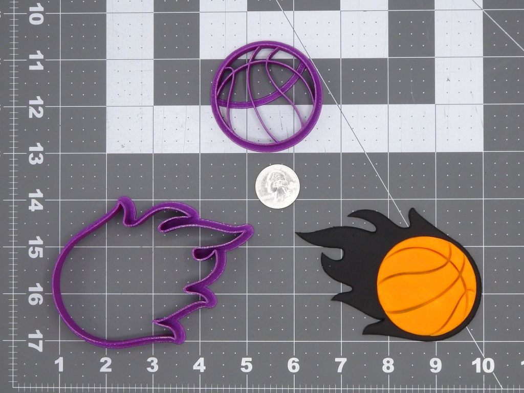 Basketball in Flames 266-H865 Cookie Cutter Set